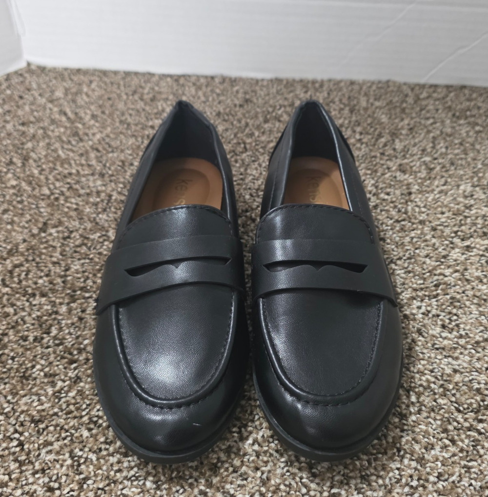 Kensie Gitty Womens Size 6M Black Penny Loafer Shoes Slip On Comfort Flats
